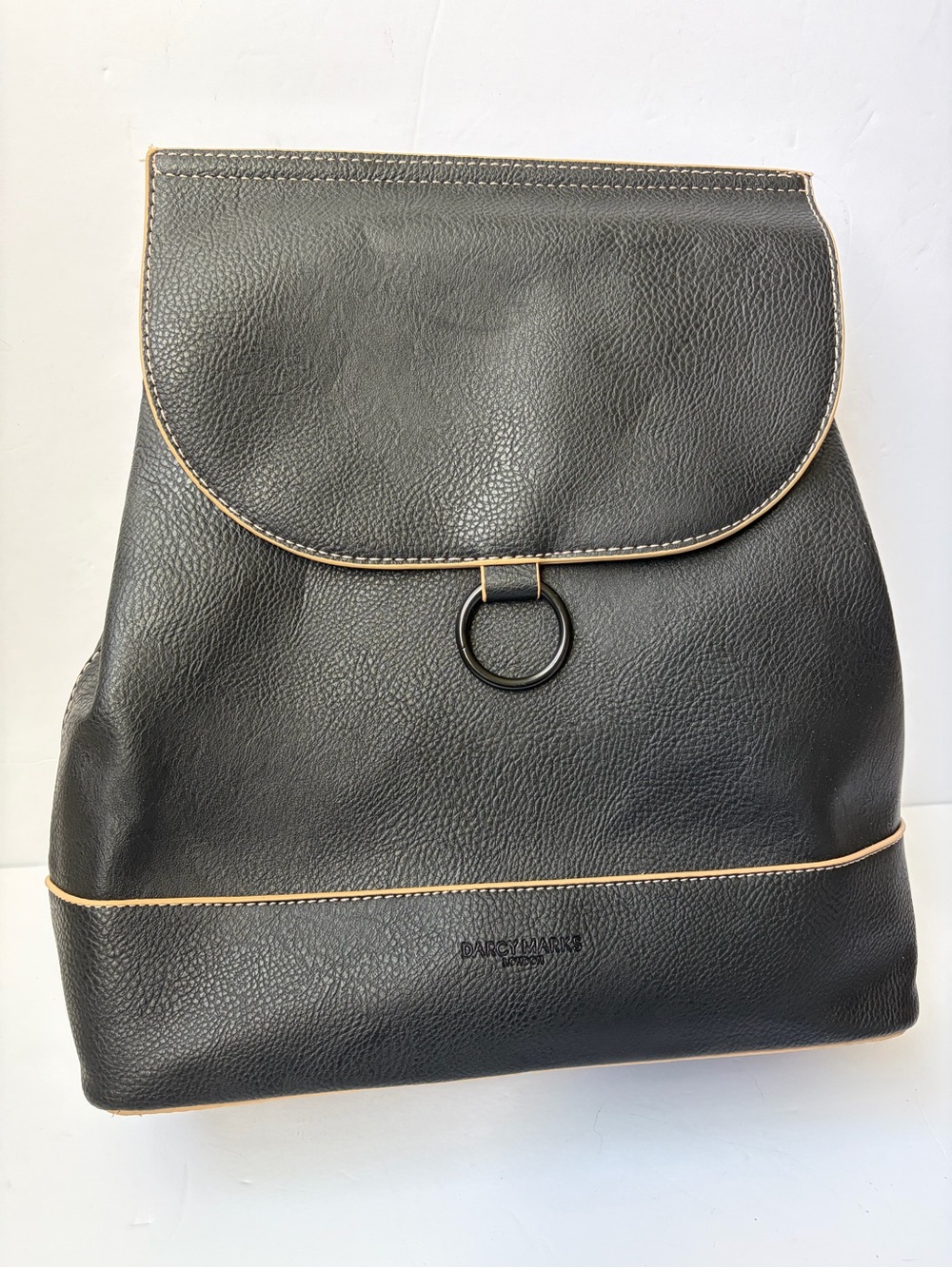Darcy Marks London Black Faux/Vegan Leather Backpack
